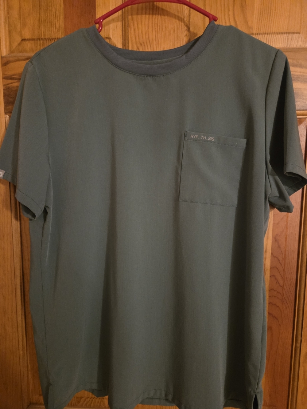 Hypothesis Olive Green Pocket Tee Scrub Top